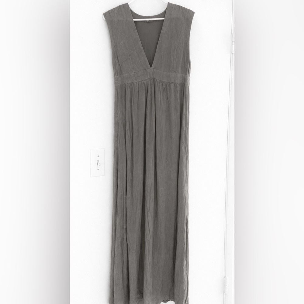 The Odells Anthropologie Elegant Gray Maxi Tank Sleeveless Minimalistic Dress S